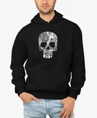 エルエーポップアート メンズ アウター パーカー・スウェット スウェット シャツ LA Pop Art Mens Rock N Roll Skull Word Art Hooded Sweatshirt Black ブラック