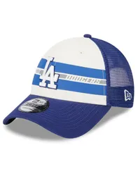 ニューエラ メンズ アクセサリー 帽子 New Era Mens White Royal Los Angeles Dodgers Team Stripe Trucker 9Forty Snapback Hat White Royal ホワイト