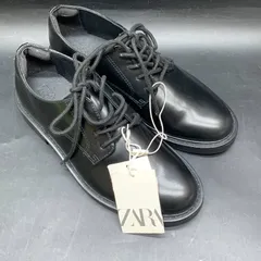 未使用ZARA ブラック レースアップシューズ 黒　ローファー　レディースシューズ24?　サイズ27　ザラ　ビジネス