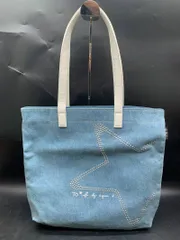 To b. by agnes b(トゥービーバイアニエスベー) / デニムトートバッグ ハンドバッグ 星スタッズ ブルー水色系 中古一部シミありレディースバッグのサムネイル