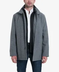 ロンドンフォグ メンズ アウター ジャケット・ブルゾン ウール コート London Fog Mens WoolBlend Layered Car Coat Medium Gray グレー