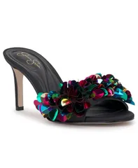 ジェシカシンプソン レディース シューズ サンダル スパンコール Jessica Simpson Womens Palora SlipOn Sequin Dressandals Black Satin Multi ブラック