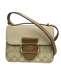 美品 コーチ ショルダーバッグ 斜め掛け キャンバス シグネチャー CR329 レディース COACH