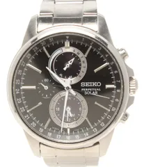 セイコー 腕時計 スピリット パーペチュアル V198-0AC0 ソーラー ブラック メンズ SEIKO
