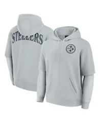 ファナティクス メンズ アウター パーカー・スウェット Tシャツ パーカー Fanatics Mens and Womens Gray Pittsburgh Steelers Sleek Elements Pullover Hoodie Gray グレー