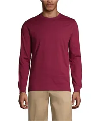 ランズエンド メンズ トップス Tシャツ Lands End Mens Long Sleevessential Tshirt Burgundy バーガンディ