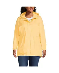 ランズエンド レディース アウター ジャケット・ブルゾン プラスサイズ コート Lands End Womens Plus Size Squall Packable Waterproof Raincoat Simply yellow イエロー