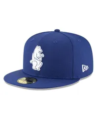 ニューエラ メンズ アクセサリー 帽子 ウール New Era Mens Royal Chicago Cubs Cooperstown Collection Wool 59FIFTY Fitted Hat Royal