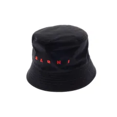 【新品】マルニ MARNI ツイルコットン ロゴ バケットハット ブラック【サイズM】【ユニセックス】