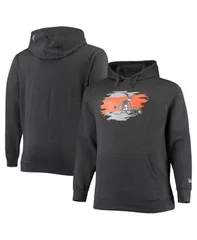 ニューエラ メンズ アウター パーカー・スウェット トール ロゴ パーカー New Era Mens Charcoal Cleveland Browns Big and Tall Primary Logo Pullover Hoodie Charcoal チャ