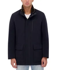 コールハーン メンズ アウター ジャケット・ブルゾン プラスサイズ ウール コート Cole Haan Mens Wool Plush Car Coat Navy ネイビー
