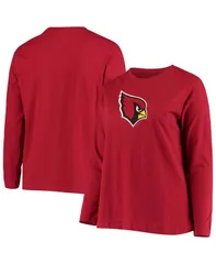 ファナティクス レディース トップス Tシャツ プラスサイズ ロゴ Fanatics Womens Plusize Cardinal Arizona Cardinals Primary Logo Long Sleeve Tshirt Burgundy バーガン
