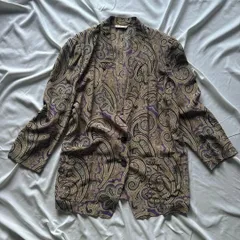 【希少】80svintage ペイズリー総柄 シルク100%テーラードジャケット