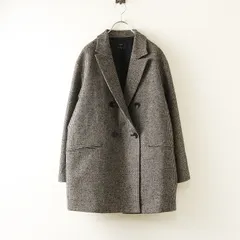 美品 大きいサイズ 2025AW オンワード樫山 23区 見上愛さん着用 ループミックスツイード ダブル ジャコット 46｜ブラック【2400014830323】