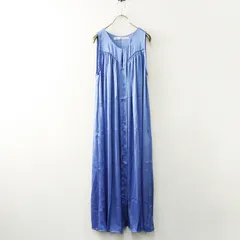 ハグオーワー クロスアンドクロス HUG O WaR Cloth&Cross サテンギャザーノースリーブワンピース＼ブルー ドレス フレア【2400014820836】のサムネイル