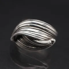 Q109 ヴィンテージ SILVER刻印 リング デザイン シルバー 指輪 10号