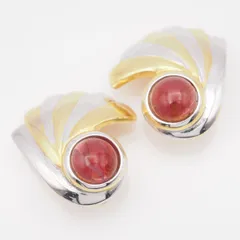 Q756 イヤリング ピンクストーン風 ゴールド シルバー デザイン コスチュームジュエリー