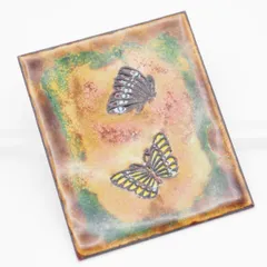 Q791 七宝 ブローチ 大ぶり 蝶 バタフライ デザイン ヴィンテージ