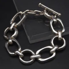 Q042 ヴィンテージ 925 MWS MEXICO刻印 ブレスレット 極太 チェーン デザイン シルバー メキシコ製 メキシカンジュエリー