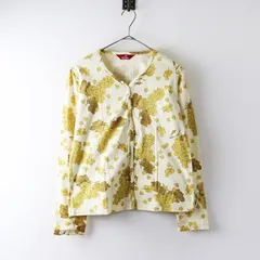 ピンクハウス PINK HOUSE 葡萄プリント カットソー素材 長袖カーディガン L ベージュ┃トップス 羽織 ハオリ ぶどう柄【2400014802924】