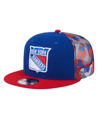 ニューエラ メンズ アクセサリー 帽子 メッシュ New Era Mens BlueRed New York Rangers Camo Meshback 9FIFTY Snapback Hat Blue Red ブルー
