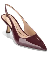 コールハーン レディース シューズ パンプス Cole Haan Womens Hansell Sling Back Pumps Black Garnet Patent Leather ブラック