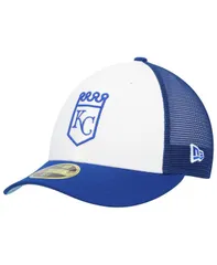ニューエラ メンズ アクセサリー 帽子 New Era Mens RoyalWhite Kansas City Royals 2023 OnField Batting Practice Low Profile 59FIFTY Fitted Hat White