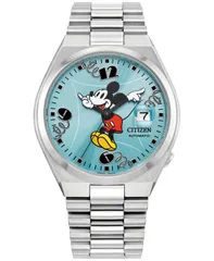 シチズン メンズ アクセサリー 腕時計 Tシャツ Citizen Mens Automatic Disney Mickey Mouse Stainless Steel Bracelet Watch 40mm Silvertone シルバー