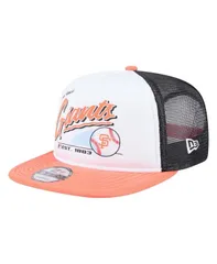 ニューエラ メンズ アクセサリー 帽子 New Era Mens WhiteOrange San Francisco Giants Retro Script Trucker 9FIFTY Snapback Hat White Orange ホワイト