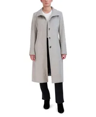 コールハーン レディース アウター ジャケット・ブルゾン ウール コート Cole Haan Womens StandCollar SingleBreasted Wool Blend Coat Gray グレー