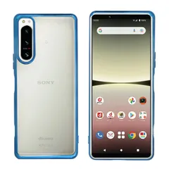 Xperia 5 IV 用 ケース クリア SO-54C SOG09 エクスペリア5 カバー スマホケース 透明 耐衝撃 TPU 薄型 軽量 メッキ加工 ソフトケース 落下防止 擦り傷防止 レンズ保護 ブルー 互換性あり