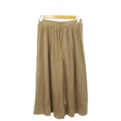 ケービーエフプラス KBF＋ アーバンリサーチ パンツ フェイクスエード ワイド ガウチョ プリーツ アコーディオン 立体感 こっくり One ベージュ /AO10