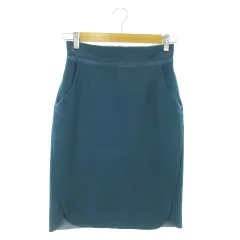 ジャスグリッティー JUSGLITTY スカート タイト ひざ丈 ストレッチ 裾ラウンド 1 緑 グリーン /AO23