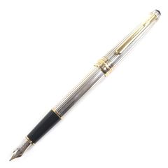 未使用】セーラー万年筆 スターリングシルバー 18K ＜4＞ 格子柄