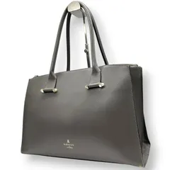 ランバンオンブルー トートバッグ ハンドバッグ ビジネスバッグ ショルダーバッグ A4収納可 肩掛け可 大容量 自立可 サフィアーノ調 PVC レザー グレー ゴールド金具 レディース 婦人 通勤 通学 オフィス フォーマル きれいめ 上品 エレガント s5