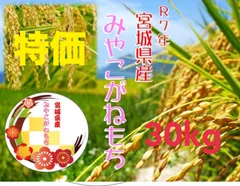 7年　宮城県産　みやこがねもち　検査米　餅米　玄米　白米　30kg