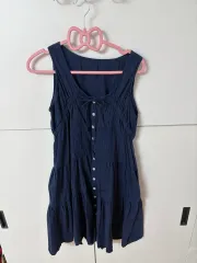 ネイビーノースリーブティアードワンピースリボンONE姫ギャルヴィンテージ日本ブランド量産型地雷系パンクゴスフリルレース