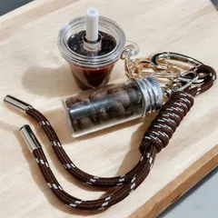 コーヒー　じゃらじゃらキーホルダー　珈琲豆　立体　カフェ　アイスコーヒー　バッグチャーム