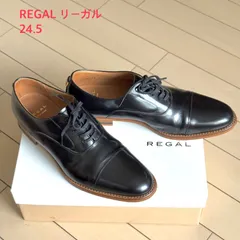 REGAL リーガル　24.5 レースアップ　ストレートチップ　日本製　レザー　本革　美品　ガラスレザー
