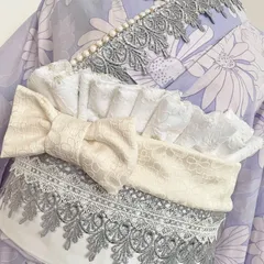 リボン帯揚げ　定番可愛い高級和柄花柄エンボス帯揚げ