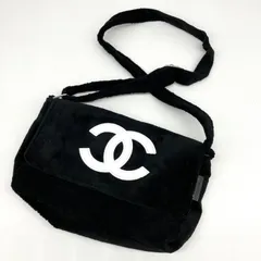CHANEL ノベルティ ココマーク ショルダーバッグ パイル地 ブラック 鑑定済み 正規品 シャネル