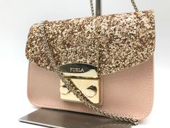 希少・美品 FURLA フルラ チェーンショルダーバッグ ミニバッグ メトロ 