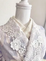 花柄レース半衿　成人式振袖　卒業式袴　七五三着物　浴衣夏祭り花火大会　可愛い付け襟　レース