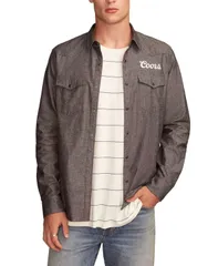 ラッキーブランド メンズ トップス シャツ Lucky Brand Mens Coors Rodeo Western Spread Collar Shirt Gray グレー