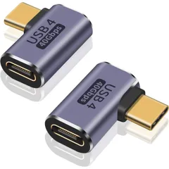 USB4.0 Type-C 変換アダプター 90度L字型 2個セット
