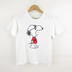 ユニクロ UNIQLO KAWS×PEANUTS カットソー Tシャツ 半袖 プリント スヌーピー プリント 白 S *T954
