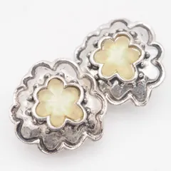 Q488 イヤリング 大ぶり カラーストーン風 シルバー デザイン コスチュームジュエリー