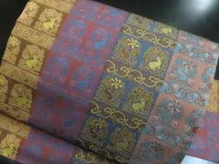 a2508-162 名古屋帯 九寸 美品 正絹 名古屋仕立て 全通 兎模様