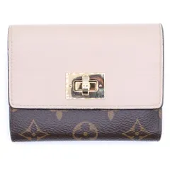 LOUIS VUITTON (ルイヴィトン) モノグラム ポルトフォイユ・ヴィクトリーヌ コンパクトウォレット 三つ折り財布 ブラウン×グレージュ レザー M82398 ゴールド金具