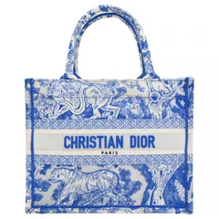 ディオール ブックトート スモール ハンドバッグ ブルー×ホワイト Aランク di56126jr